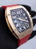 Tasarımcı Richarmill Watch Otomatik Mekanik Tourbillon Kol saatleri İsviçre İzler Ekstra Düz Rm 67-01 Gül Altın Erkek Saat Kağıtları WN-5JK8