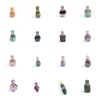 Colliers pendants en pierre naturelle Prfume bouteille Amethyst rose quartz agate guérison cristaux charmes pour les bijoux faisant des boucles d'oreilles bricolage