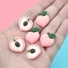 Decoração de festa 100pcs resina frutas plana cabochon 19mm simulação pêssego acessórios de núcleo