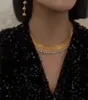 Vintage Choker Naszyjnik dla kobiet metalowe złote diamenty przesadzone łańcuchy biżuterii Kobiet osobowość luksusowe naszyjniki