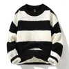 Sweaters para hombres 2023 Autumn Crew Color Color Séter a juego