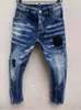 Jeans Fashion Fashion High Street Hole Spray Painted Trendy Motobiker Casual Denim Tessuto Pants T121