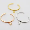 Bedelarmbanden Koreaanse open armband slot hanger voor vrouwen luxe sieraden stenen roestvrijstalen arm accessoires cadeau 230814