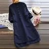 Casual Dresses Summer Short Vestido Loose Long Top 2023 Korean Fashion Women Vintage Sleeve Button Cotton Mini Shirt