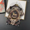 Herren T-Shirts Animal Horse Print Slim T-Shirt Social Club Outfits T-Shirt für Männer Sommer Barock schwarzes Gold Kurzarm Casual Tee T-Shirt