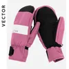 Ski Gloves Thick Women 2IN1 Mittens Snowboard Men Snow Winter Sport Warm Waterproof Windproof Skiing Faux Leather Plam o230814