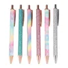 Fountain Penns 6 PCS Glitter Ball Point Rose Gold Click Pen Metal Drivable Black Ink Medium Point 230814