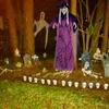 Andra evenemangsfestleveranser Halloween Voice Controlled Witch Led Glowing Eyes Talking Hanging Witch Horror Decor Props Haunted House Garden inomhus utomhus 230812