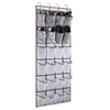 Aufbewahrungsboxen 24 Taschen Hanging Schuh Organizer Rack hinter Türen Vlies -Schuhe Tasche Klar aus Blick Tasche mit 4 Metallhaken