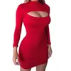 Casual Dresses Elegant Long Sleeve Short Dress Black Autumn Sexy Bodycon Red Mini Party For Women Vestido De Fiesta Clothing