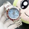 럭셔리 남성용 시계 ST9 스테인레스 스틸 스트랩 40mm 자동 기계식 운동 디자이너 시계 Sapphire Glass Ceramic Inlaid Red Dial Dhgate Watch 007 Watches Men