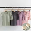 Kvinnors sömnkläder Qsrocio Summer Modal Pyjamas Pure Cotton Bekväm halv ärm Shorts Hemkläder Set Casual T-shirt med bröstdyna