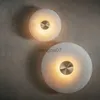 Wall Lamps Art Deco Round LED Wall Sconce Natural Marble Brass Parlor Aisle Corridor Wall Lights Atmosphere Decoration Lamp Drop Shipping HKD230814