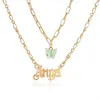 Chains Ins Multi-layer Butterfly Tassel Necklace Comfortable To Wear Alphabet Clavicle Chain Jewelry Alloy