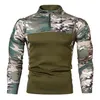 Men s Hoodies sweatshirts vier seizoen camouflage mannen halve rits pullover opstaan ​​kraagjack 2023 mannelijke casual mode buiten sportjagen 230814