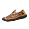 Klänningskor Summer Men Air Mesh Pu Patchwork Slip On Man Loafer Fashion Casual Breatble Sneakers 230814