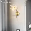 Wall Lamps Nordic crystal LED Wall Lamp Living Room Bedroom Background Wall Light Corridor Aisle Attic Bedside Lamps Home Modern Fixture HKD230814