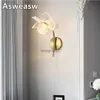 Wandlampen Noordelijke kristallen LED Wall Lamp Woonkamer Slaapkamer Achtergrond Wall Lichte gangpad Attic Bedide Lamps Home Modern armatuur HKD230814