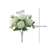 Fleurs décoratives Bouquet de soie rose rose Fleur artificielle Fleur artificielle 30cm petite maison 5 Big Head Bud Decoration 4 Mariage mariée W2J2