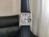 Armbanduhren Luxus Frauen Männer römische Zahlen Armbanduhr Schwarze echte Leder -Rechteck -Uhr Zirkon Quarz Francaise Uhr 24 27 31mmm