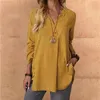 Frauenblusen elegante Langarm Shirts lässig einfache Soild Loose Herbst Stcollar Hem Sace Tops Ladies Blusa Mujer