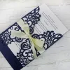 New Elegant Laser Cut Invitations Cards With Ribbons For Wedding Bridal Shower Engagement Birthday Graduation Invites Wedding InvitationsZZ