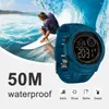 Armbandsur män digital klocka LED -bakgrundsbelysning sport 5atm vattentät simning stor ansiktshandled med 12/24 timmar stoppur larm datum vecka