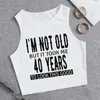 女性用Tシャツ40 Ans 40歳の誕生日2000年代妖精グランジクロップトップウーマンゴスかわいいハラジュク服