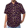 Men's Casual Shirts Purple Spotted Leopard Loose Shirt Vacation Animal Print Hawaiian Design Short-Sleeved Vintage Oversized Blouses