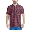 Mäns polos polynesiska tribal hawaiian totem tatuering hawaii tryck sommar män klassisk randig polo mens kortärmad casual skjorta hane slitage