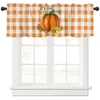 Vorhang Thanksgiving Herbst Kürbis Maple Orange Plaid kurze Vorhänge Küche Wein Schrank Tür Fenster kleine Wohnkulturvorhänge
