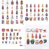 Shoe Parts Accessories Single Sale 1Pcs Kinds Of Type Beer Red Wine Bottle Decoration Clog Charms For Bracelets Kids Gifts D Series Randomly