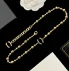 Smyckekanal designer brev hänge halsband guldpläterad kristall strass halsband kvinnor tillbehör mode pärla lång tröja kedja