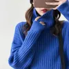 Women's Sweaters Blue Turtleneck Women 2023 Fashion Autumn Winter Long Sleeve Pullover Vintage Casual Loose Knitted Jumpers Q625