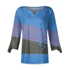 Etniska klädkvinnor Summer Tops 2023 Dressy Casual 3/4 Sleeve Bluses Floral Work Shirts Fall For Women Sexy