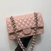 New Wave Chain Bag 2.55 Double Flap Bag Patent Leather Designer 10a Shoulder Bag 30cm Lady Diamond Lattice äkta kedjepåse Hobo CC Bag Caviar Clutch Cross Body With Box