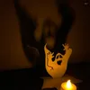 Kerzenhalter Halloween Teelight Halter Dekor Holz, gruselige Geisterform Candlestick Tischdekoration für
