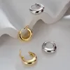 Stud Anenjery Silver Color Chunky Hoop Earrings for Women Punk Ear Jewelry Wholesale 230814