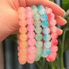 Strand Wholesale multicolore Powder Crystal Quartz Stone Natural Stone Streche Bracelet Elastic Cord Pulserase Bijoux Perles Lovers Woman Gift