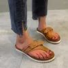 Slippers 2023 Summer Women's Shoes European And American Round Toe Flat Bottom Large Pullover Sandals Size 43