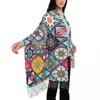 Scarves Women Scarf Tassel Head Wraps Boho Colorful Patchwork Flower Mandala Femme Thin Autumn Spring Winter Bandana