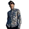 Camicie casual maschile 2023 Fashion Man Club Leopard Shirt Leopard Shirt Festa a maniche lunghe di alta qualità Chemise Homme