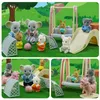 Tools Workshop Forest Animal Family Amusement Park Koala 1 12 Simulation Football Basketball Set Micro Dollhouse Kids Christmas Gift 230812