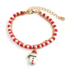 Braccialetti Charm Fashion Change Cirmine a doppio strato Bracciale di Natale Spavegia del pupazzo di neve Babbo Natale Ciondolo per donne Girls Party Gioielli Gift