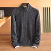 Pulls de chair de cachemire pour hommes cardigan couche debout couche tricot tricot Business High Grade épaissie