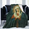 Dekens Maagd Maria deken Onze -Lieve -Vrouw van Guadalupe Flanel Deken Warme geschenken voor moeder gezellige fuzzy throw sofa bank beddengoed woonkamer 230814