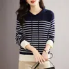 Swetery damskie pasiastki z kapturem swetra swetra damskie bluzki z dzianiny 2023 wiosenna moda swobodna luźna koreańska dam