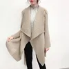 Cappotto di trench da donna per donne 45-75 kg 2023 autunno inverno inverno grande maniche lunghe a maniche lunghe elastico elastico elastico cardigan pieghettata miyake