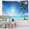 Tapisserier Hawaii Coastline landskap Tapestry vägg hängande solig strand sommarfilt färgglad matta strandhandduk sovrum heminredning