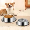 Basic Steel Dog Bowls, Dog Dishes 8oz 12oz 18oz 28oz 48oz, Cat Bowl Water and Food with Rubber Base for Small/Medium/Large Dogs, Cats, Puppy Rabbit and Kitten G0814